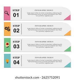Business infographic design template with 4 options, steps or processes with line icons. Can be used for workflow layout, diagram, annual report, web design. process steps diagram, presentations