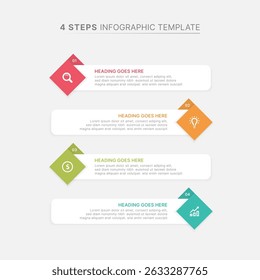 Modelo de design de infográfico de negócios com 4 barras de opções