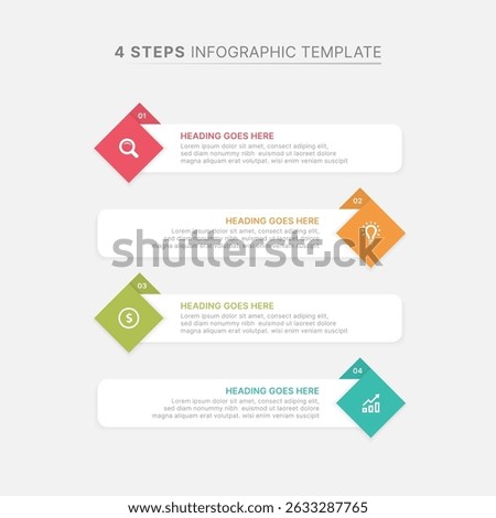 Business Infographic Design Template with 4 Bar of Options