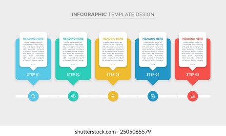 Plantilla de diseño de infografía empresarial con 5 puntos de datos