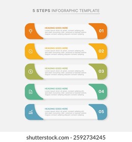 Business Infographic Design Template with 5 Data Points