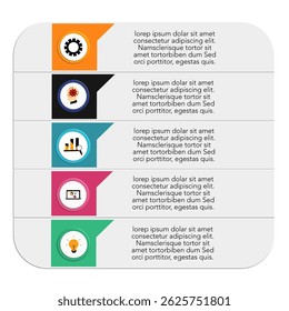 Business infographic design template with 5 options, steps or processes with line icons. Can be used for workflow layout, diagram, annual report, web design. process steps diagram, presentations, ban