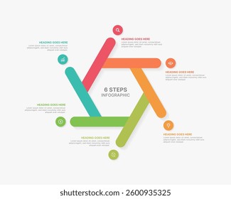 Business Infographic Design Template with 6 Data Points