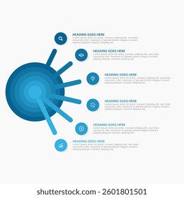 Business Infographic Design Template with 6 Data Points