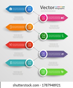 Business infographic design template  with 8 options, parts, steps or processes. Vector eps 10