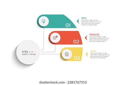 Business infographic design template circle with 3 options