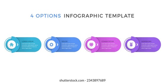 Business infographic design template with four parts, process, workflow template, vector eps10 illustration