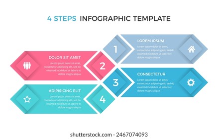 Business infographic design template with four options or steps, process, workflow template, vector eps10 illustration