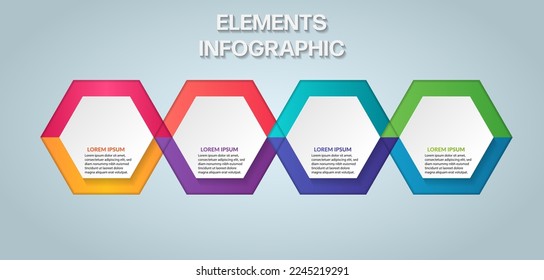 Business Infographic. Infographic design template. The Infographic hexagons can be used for workflow layouts, diagrams, banners, and Web design. Vector illustration Timeline infographics design