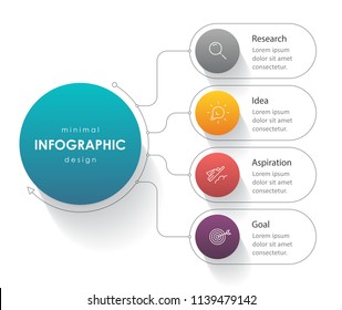 Business Infographic design template with icons and 4 options or steps. Can be used for process diagram, presentations, workflow layout, banner, flow chart, info graph. Business Infographic design template with icons and 4 options or steps. Can be used for process diagram, presentations, workflow layout, banner, flow chart, info graph.
