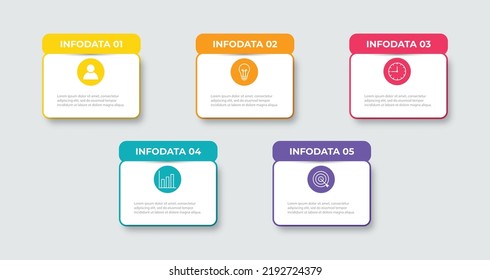 Business infographic design template with icons and 5 options or steps