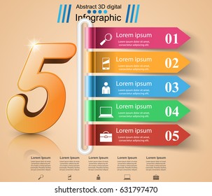 Business infographic design template and marketing icons. Number icon.