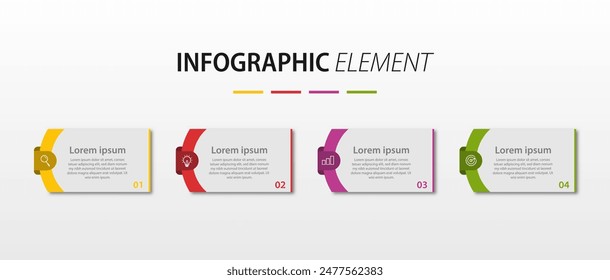 Business infographic design template. Thin line design label with icon options, steps or processes.
