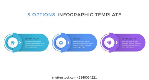 Business infographic design template with three parts, process, workflow template, vector eps10 illustration