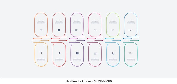 Business infographic design template Timeline business planning process with options, steps. Vector illustration. use for presentation and web design organization
