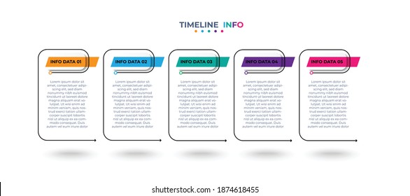 Business infographic design template Timeline business planning process with options, steps. Vector illustration. use for presentation and web design organization
