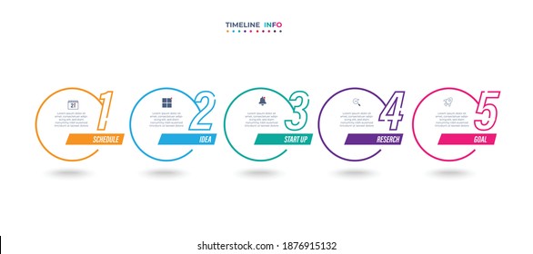 Business infographic design template Timeline business planning process with options, steps. Vector illustration. use for presentation and web design organization
