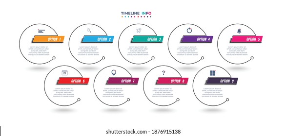 Business infographic design template Timeline business planning process with options, steps. Vector illustration. use for presentation and web design organization
