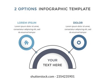 Business infographic design template with two options or steps, process, workflow template, vector eps10 illustration