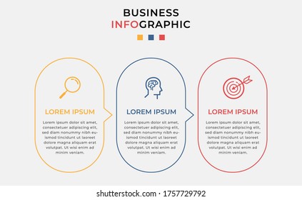 Business Infographic design template Vector with icons and 3 options or steps. Can be used for process diagram, presentations, workflow layout, banner, flow chart, info graph