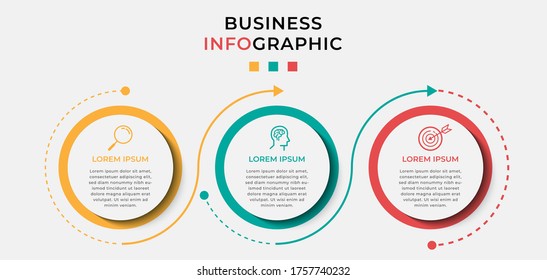 Business Infographic design template Vector with icons and 3 options or steps. Can be used for process diagram, presentations, workflow layout, banner, flow chart, info graph