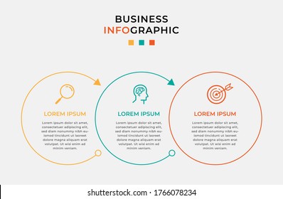 Business Infographic design template Vector with icons and 3 three options or steps. Can be used for process diagram, presentations, workflow layout, banner, flow chart, info graph