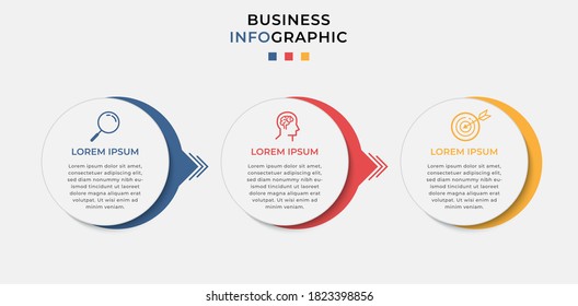 Business Infographic design template Vector with icons and 3 three options or steps. Can be used for process diagram, presentations, workflow layout, banner, flow chart, info graph