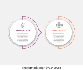 Business Infographic design template Vector with icons and 2 options or steps. Can be used for process diagram, presentations, workflow layout, banner, flow chart, info graph