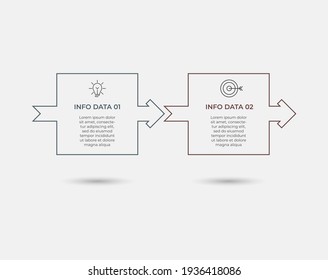 Business Infographic design template Vector with icons and 2 options or steps. Can be used for process diagram, presentations, workflow layout, banner, flow chart, info graph