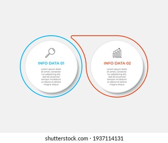 Plantilla de diseño de Infografía de negocio Vector con iconos y 2 opciones o pasos. Se puede utilizar para el diagrama de procesos, presentaciones, diseño de flujo de trabajo, banner, diagrama de flujo, gráfico de información