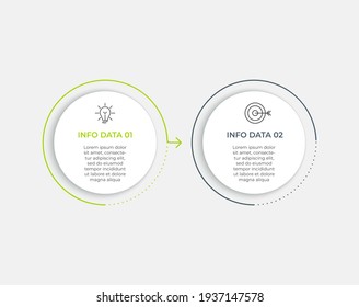 Business Infographic design template Vector with icons and 2 options or steps. Can be used for process diagram, presentations, workflow layout, banner, flow chart, info graph