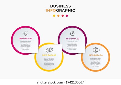 Business Infographic design template Vector with icons and 4 options or steps. Can be used for process diagram, presentations, workflow layout, banner, flow chart, info graph