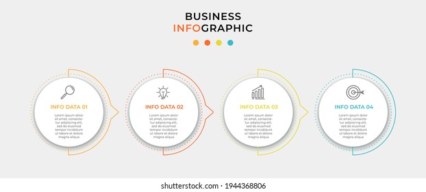Business Infographic design template Vector with icons and 4 options or steps. Can be used for process diagram, presentations, workflow layout, banner, flow chart, info graph