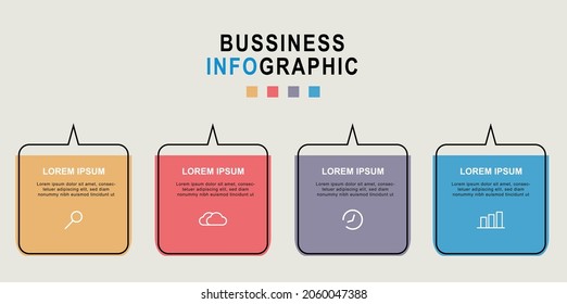 Business Infographic design template Vector with icons and 4 four options or steps.

