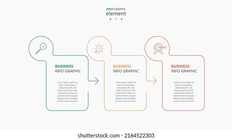 Plantilla de diseño de Infografía de negocio Vector con iconos y 3 opciones o pasos. Se puede utilizar para el diagrama de procesos, presentaciones, diseño de flujo de trabajo, banner, diagrama de flujo, gráfico de información