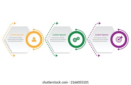 Business Infographic design template Vector with icons and 3 options or steps