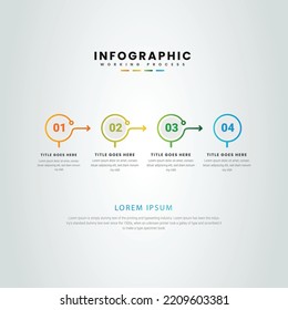 Plantilla de diseño de Infografía empresarial Vector con iconos y 4 cinco opciones o pasos. Se puede utilizar para el diagrama de procesos, presentaciones, diseño de flujo de trabajo, banner, diagrama de flujo, gráfico de información