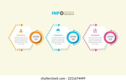 Business Infographic design template Vector with icons and 3 options or steps