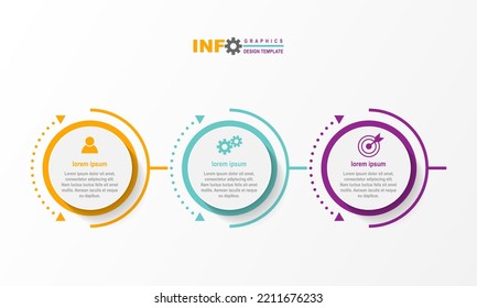 Business Infographic design template Vector with icons and 3 options or steps