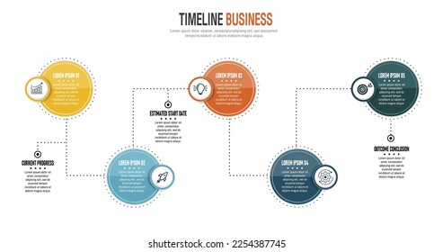 business infographic design template vector illustration with icons and 5 options or steps can be used for process presentation layout banner data graph presentation