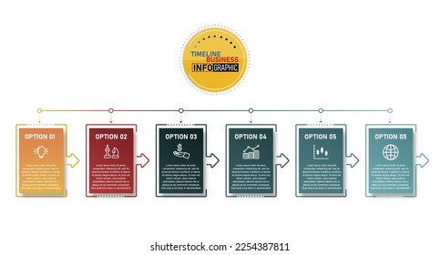 plantilla de diseño infográfico de negocios ilustración vectorial con iconos y 6 opciones o pasos pueden utilizarse para presentación de procesos diseño de banners presentación de gráficos de datos