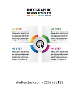 Business Infographic design template Vector and 4 four options or steps. Can be used for process diagram, presentations, workflow layout, banner, flow chart, info graph