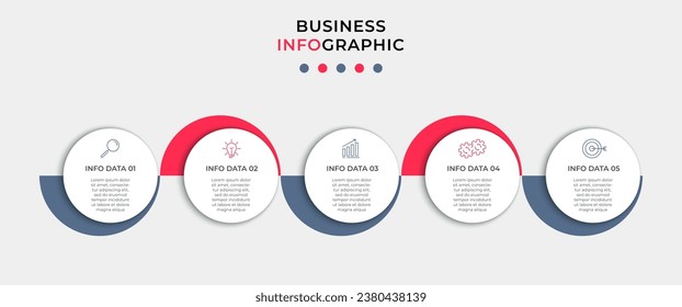 Business Infografische Design-Vorlage Vektor mit Symbolen und 5 Optionen oder Schritte.