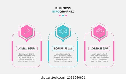 Business Infographic design template Vector with icons and 3 options or steps.