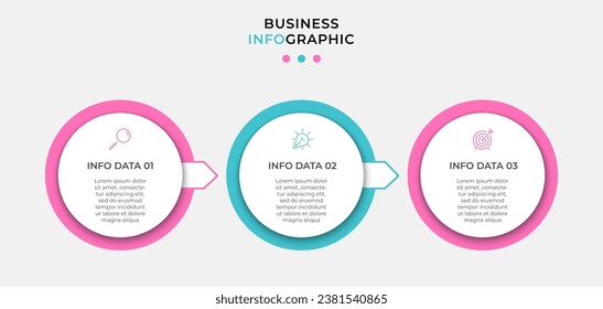 Business Infographic design template Vector with icons and 3 options or steps.