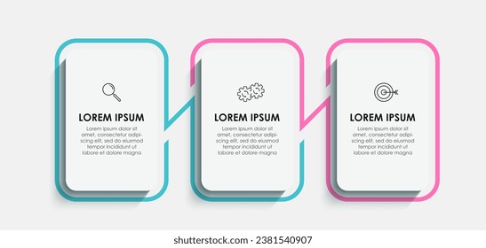 Business Infografische Design-Vorlage Vektorgrafik mit Symbolen und 3 Optionen oder Schritte.
