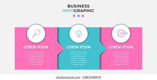 Business Infografische Design-Vorlage Vektorgrafik mit Symbolen und 3 Optionen oder Schritte.
