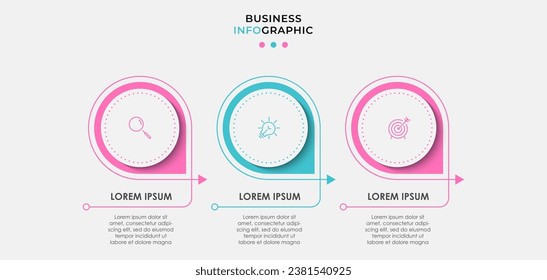 Business Infographic design template Vector with icons and 3 options or steps.