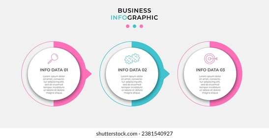 Business Infographic design template Vector with icons and 3 options or steps.