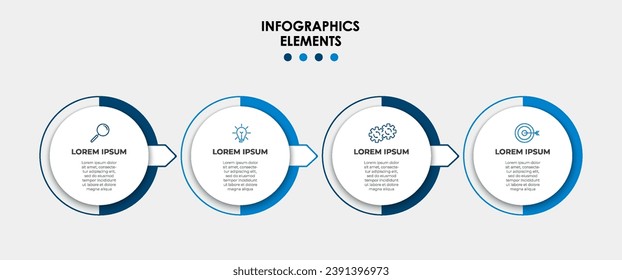 Business Infographic design template Vector with icons and 4 options or steps. square design or diagram